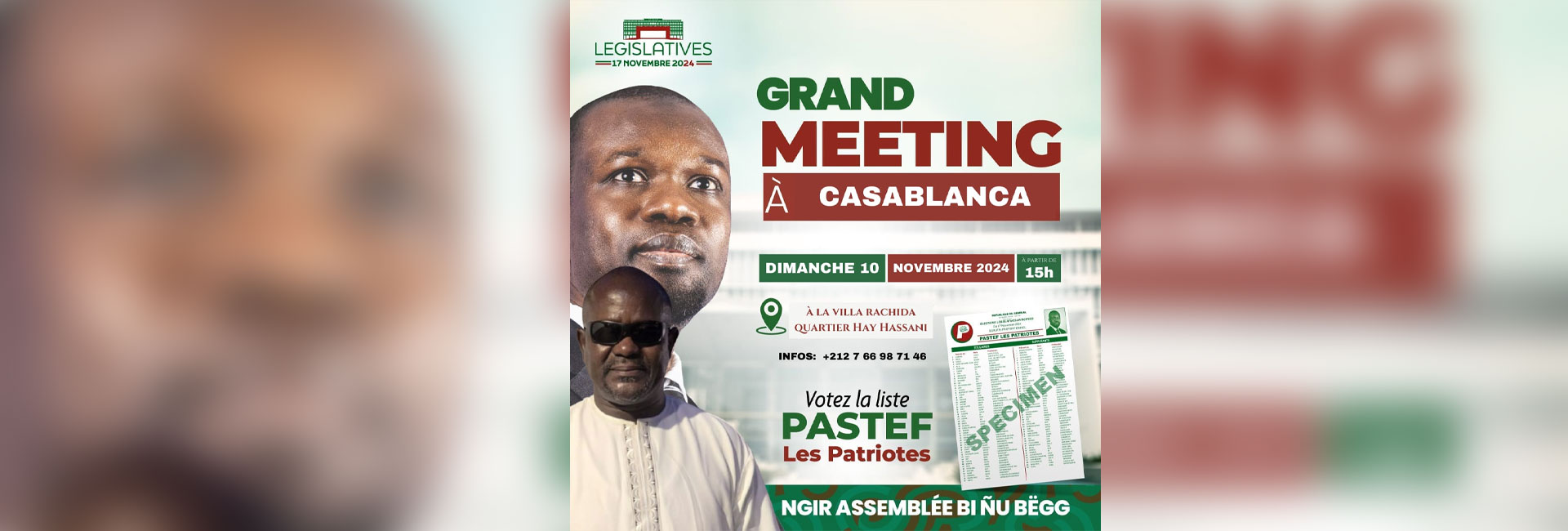Meeting à Casablanca : Le 10 novembre 2024 dès 15h00